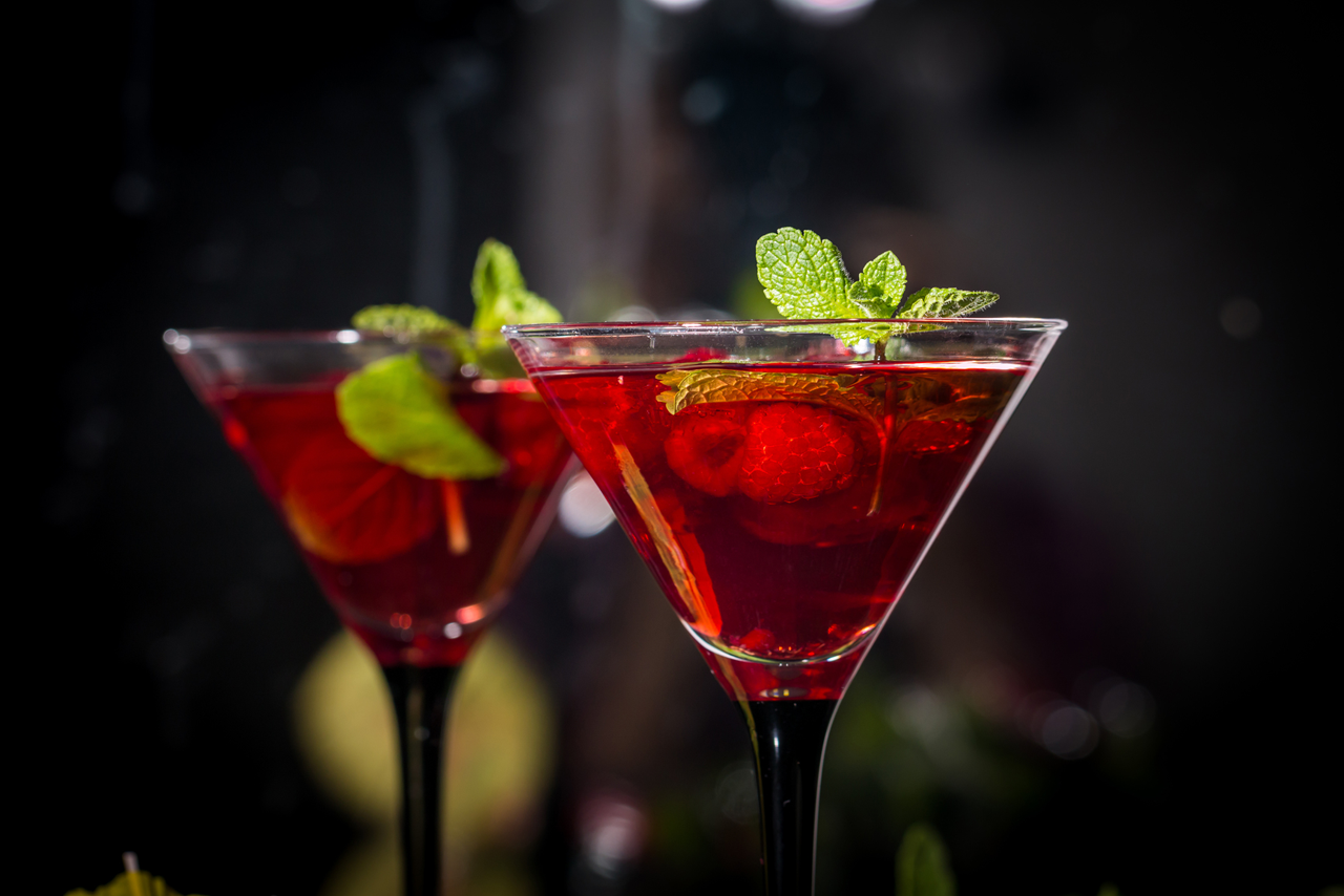 Brandtini red brand association with raspberry red cocktails
