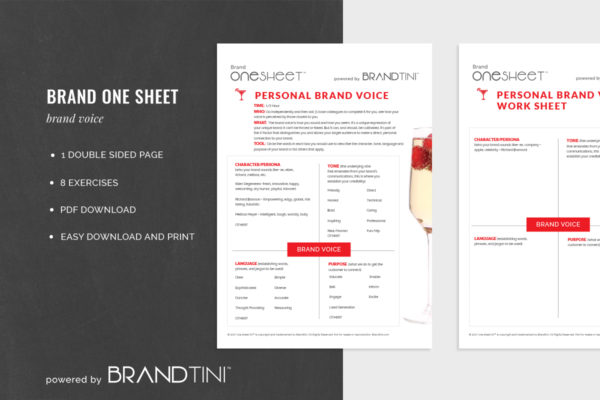 Personal Brand Voice one sheet brand essential